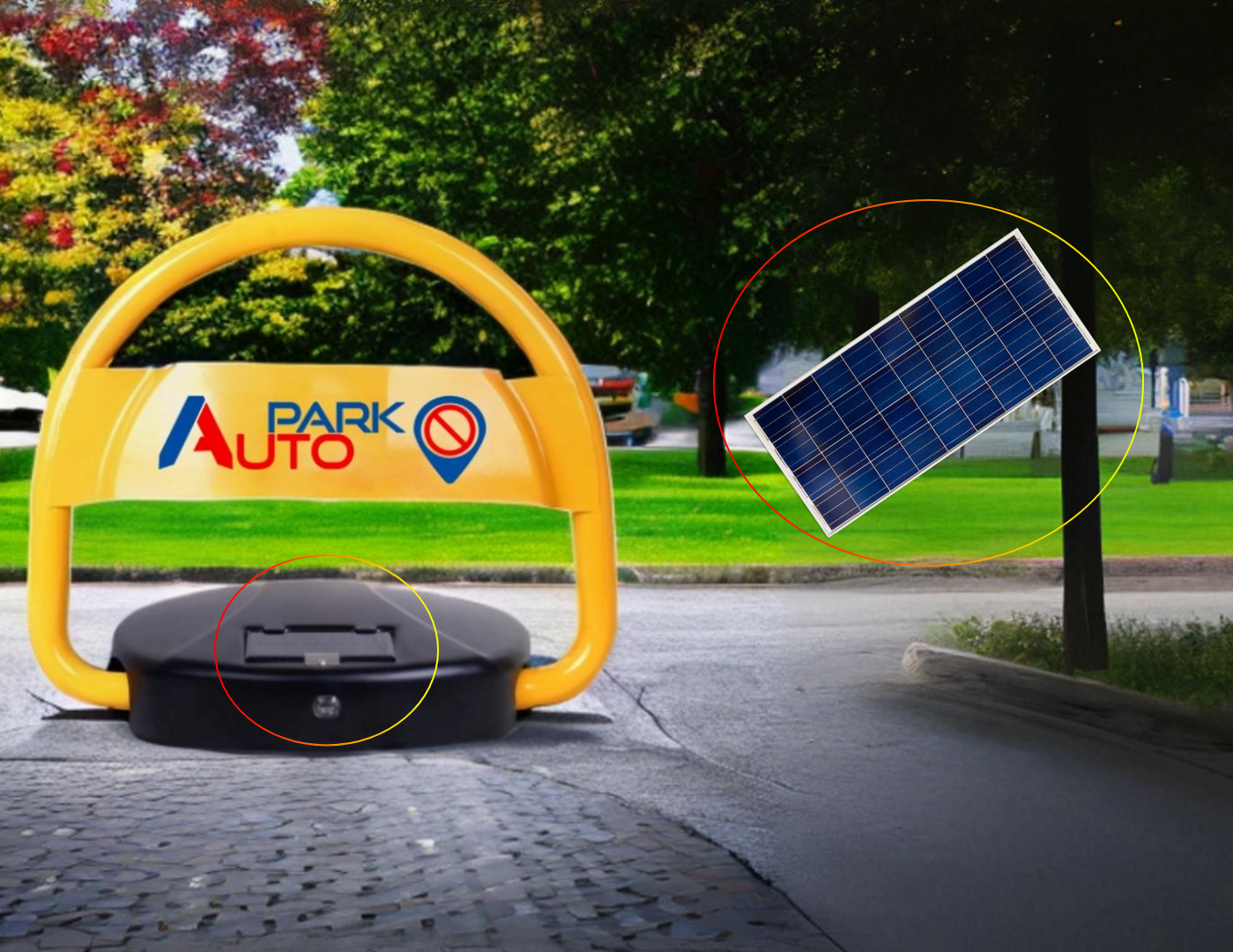 Blocator parcare automat cu 2 telecomenzi, acumulator, AutoPark